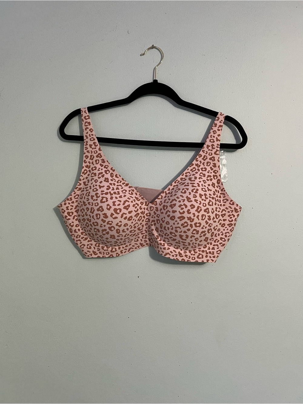 Pink Leopard Print Wireless T-Shirt Bra